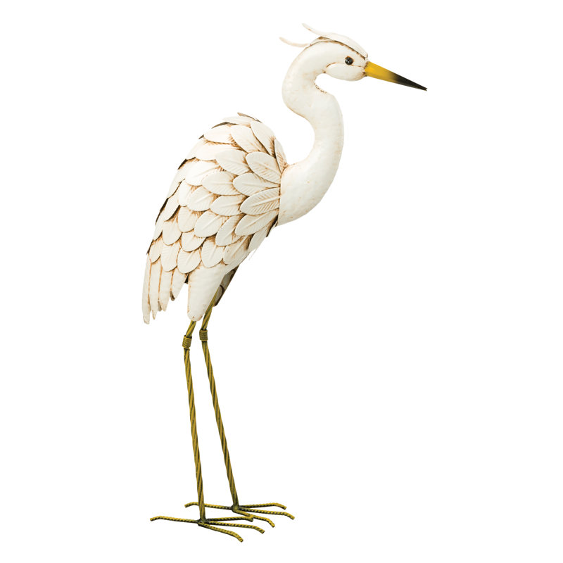Llanes Snowy Egret Looking Down Statue