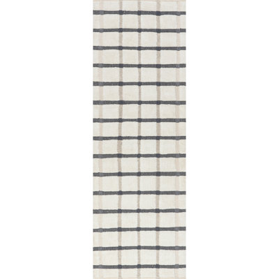 Rowena Checked Wool Area Rug
