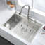 Heat 30 In Stainless Steel Kitchen Sink With Spacious Basin & 3.5" Drain Rust Basket Strainer Coating