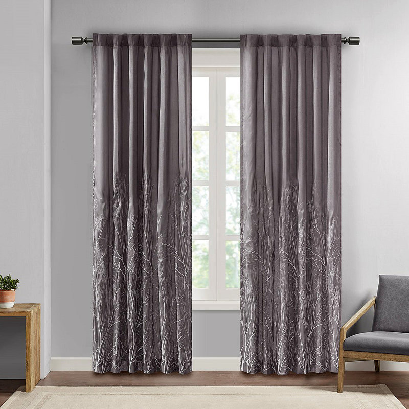 Panneau de rideau (seulement 1 panneau PC), Gris, L 50,06 po x L 84,04 po