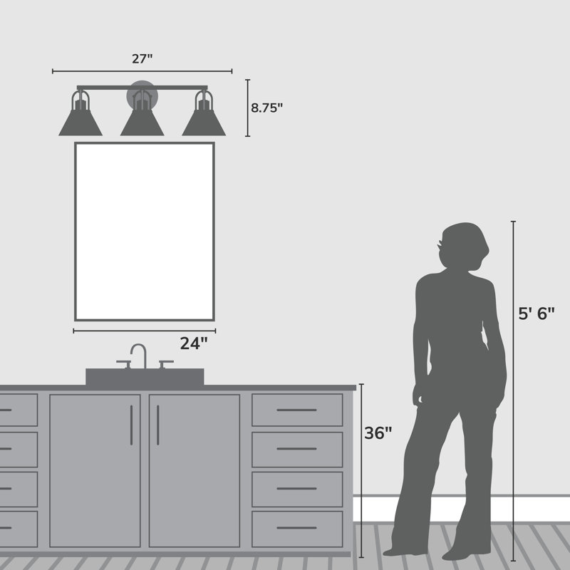 Luminaire mural pour salle de bain 3 lumières Hunter Carrington Isle