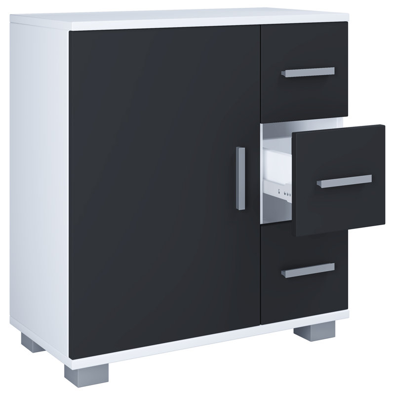Sayaan Bathroom Cabinet, White / Black