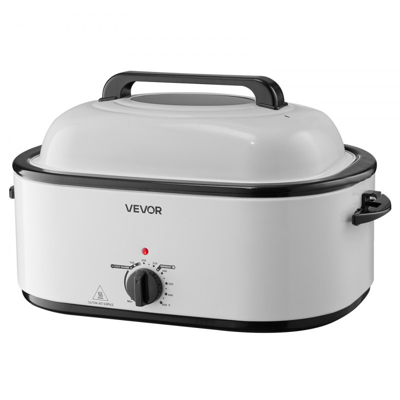 Roaster Oven, 26QT Electric Roasting Pan, 150-450℉ Adjustable Temperature Fast-Cooking Turkey Roaster with Cool-Touch Handle, Visible Self-Basting Lid, Defrost & Warm Function, Fits 30lb Turkey