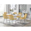 Edzard Double Pedestal High Gloss Dining Table Set with 6 Luxury Velvet Dining Chairs-87467424-87467432
