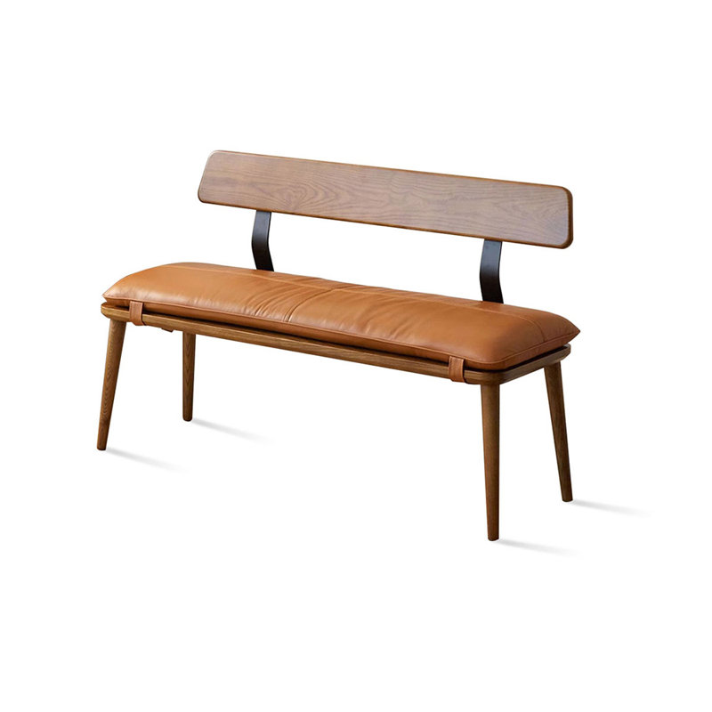 Brown Upholstered Bench, 29.92" H x 59.06" W x 14.96" D