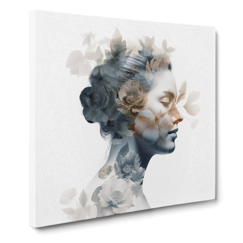 Floral Double Exposure No.2 - Wrapped Canvas, 35cm H x 35cm W x 3cm D