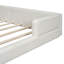 Grand lit plateforme confortable avec lampes de lecture réglables - têtes de lit blanches