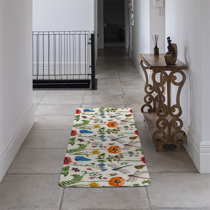 Runner Kwok Floral Shag 68cm X 235cm Area Rug