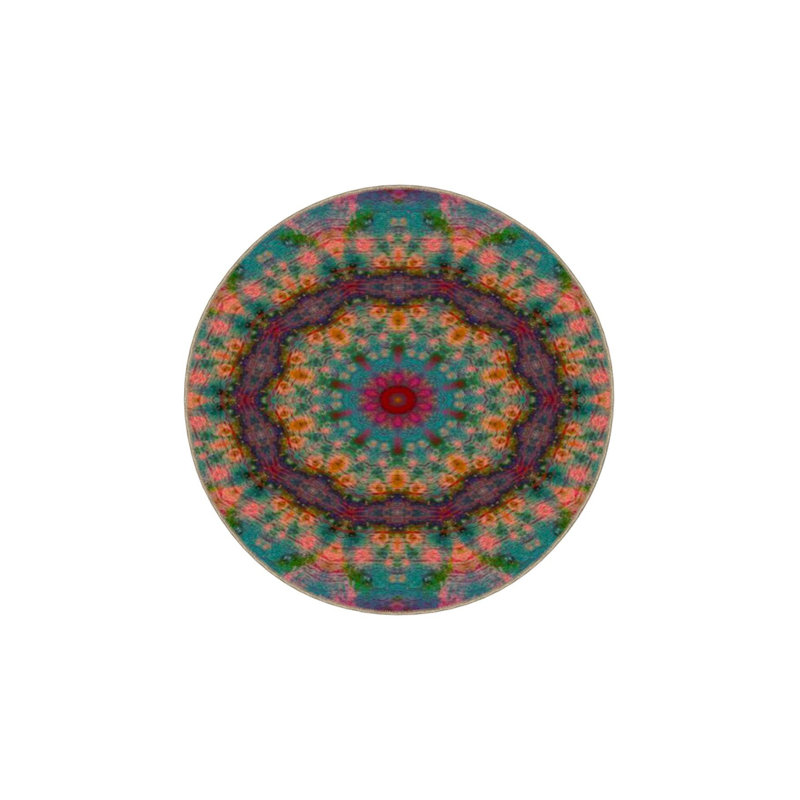Tapis tissé à motif lavable, Sous-tapis rond 3 pi 3 po inclus