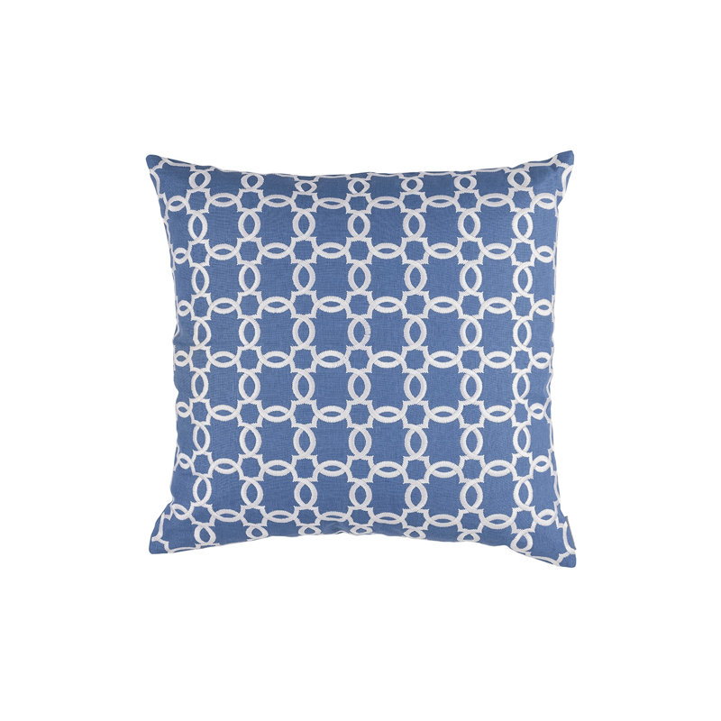 Housse de coussin carré Lynx, Azur / blanc