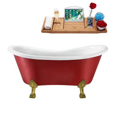 62.2'' x 30.7'' Soaking Acrylic Bathtub