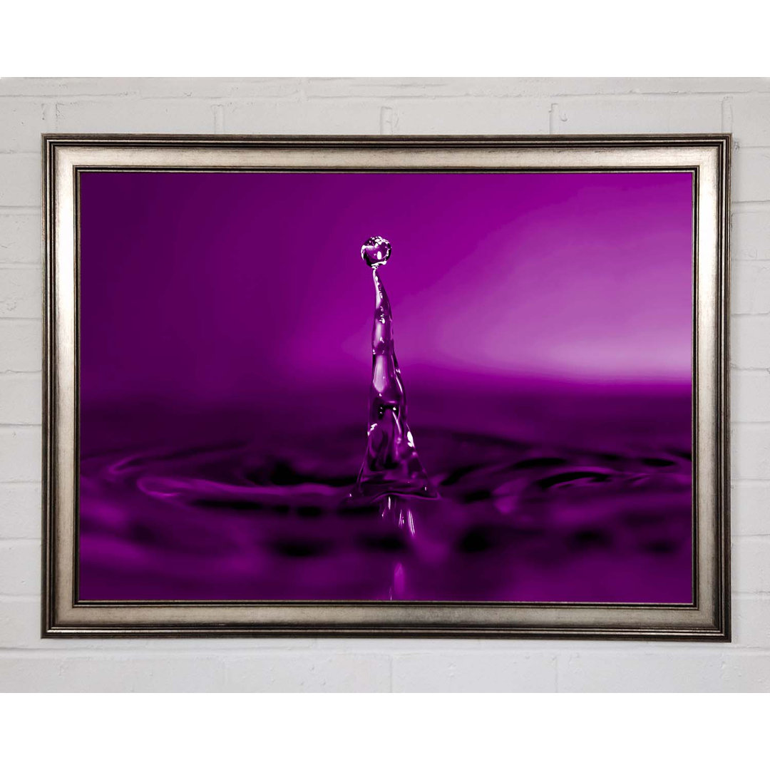 Gerahmtes Leinwandbild Water Drop Attention Purple