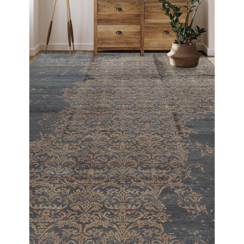 Abstract Area Rug in Brown/Peach