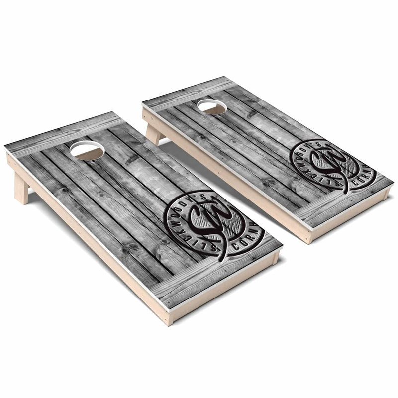 Ensemble de cornhole rustique gris toutes saisons, Ajouter un étui et des lumières