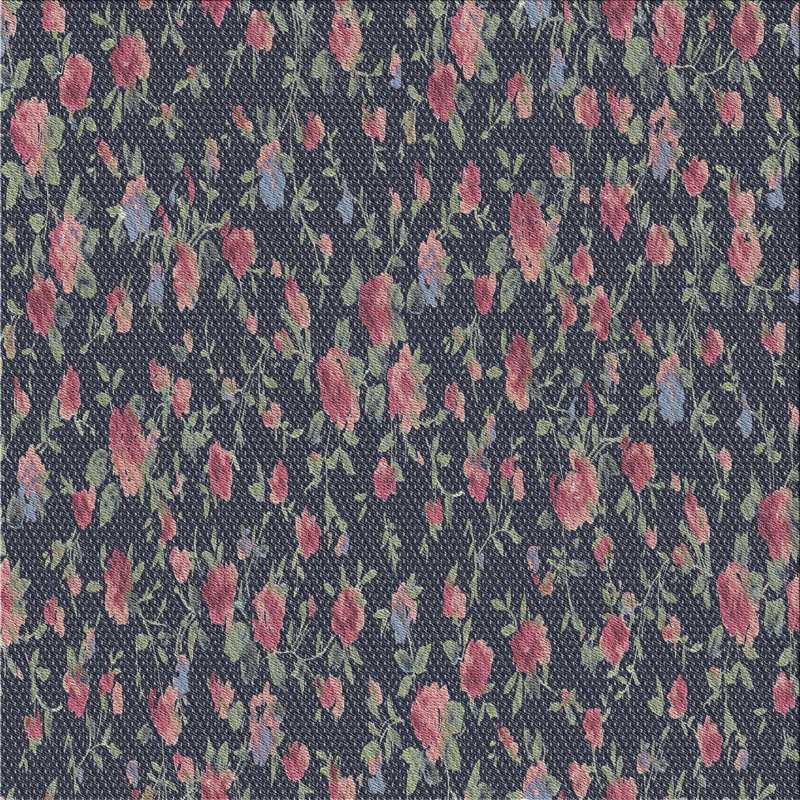 Tapis noir / rose Power Loom, Carré 6 pi