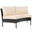 U_STYLE Ensemble de mobilier de patio, ensemble de conversation incurvé d'extérieur 3 pièces, canapé modulaire toutes saisons avec coussins