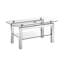 Table basse rectangulaire en verre trempé avec tablette inférieure