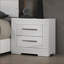 Ensemble de chambre à coucher, grand lit 3 pièces avec tête de lit à DEL et amp; 2 tables de chevet, blanc neige ultrabrillant | Blanc neige | Bois d'ingénierie, métal-558796617-558796619