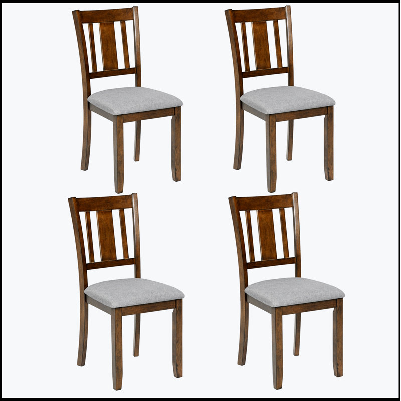 Ensemble de chaises de salle à manger pour 4 avec siège rembourré, finition noyer, confortable et élégant pour les salles à manger modernes