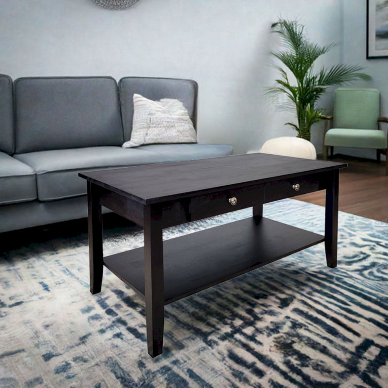 Ambrianna Solid Wood Single Coffee Table, Black