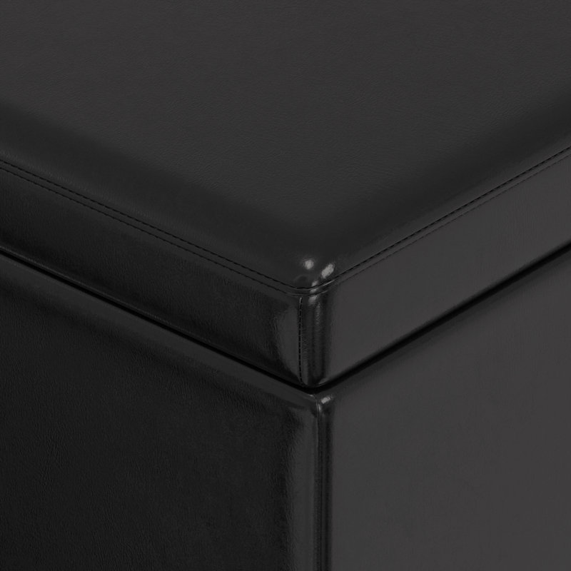 Banc de rangement, banc rembourré pour la chambre à coucher, banc pratique pour le salon, la salle à manger, Noir