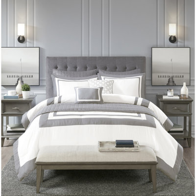 Coussins décoratifs de luxe luxueux gris double / grand - 2 taies décoratives douces et moelleuses