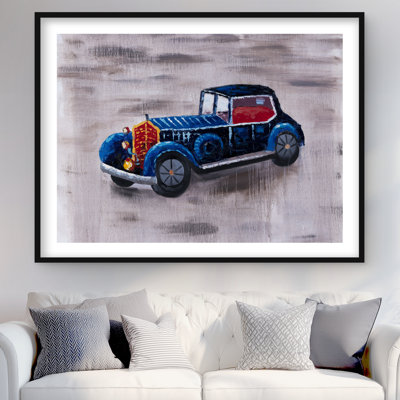 Toy Car Vintage Car Framed Matted Print for Home Decor