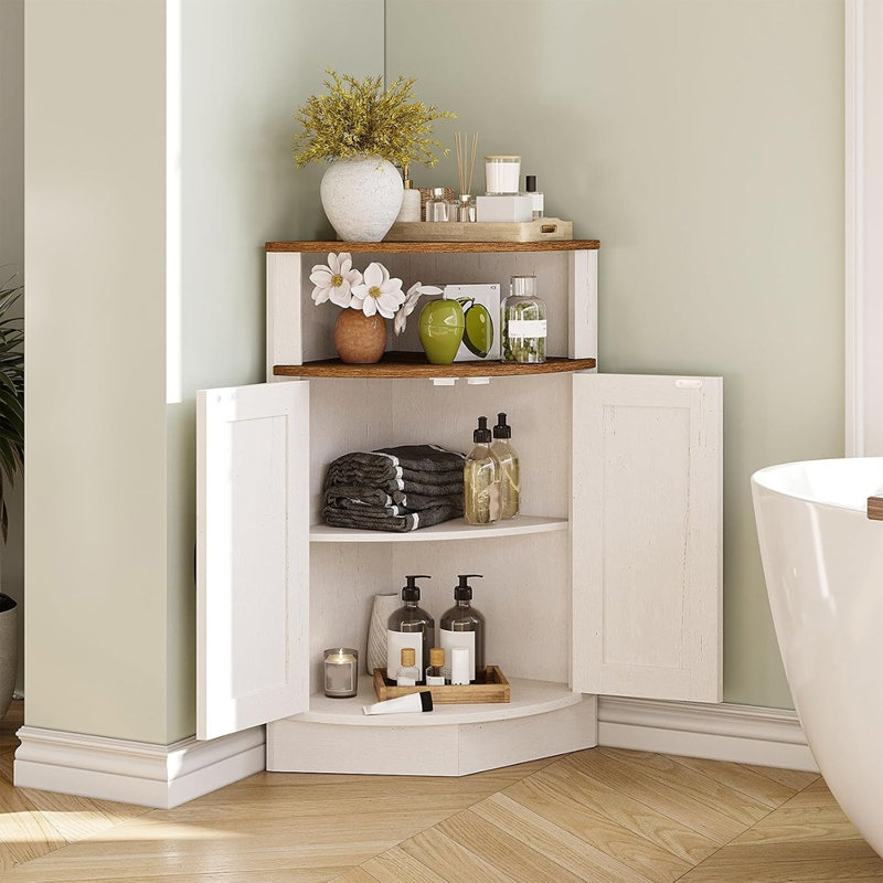 Petite armoire de rangement en coin Farmhouse