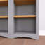 Bibliothèque de rangement en bois gris à deux tons de 72 po avec tablettes réglables-1982121475