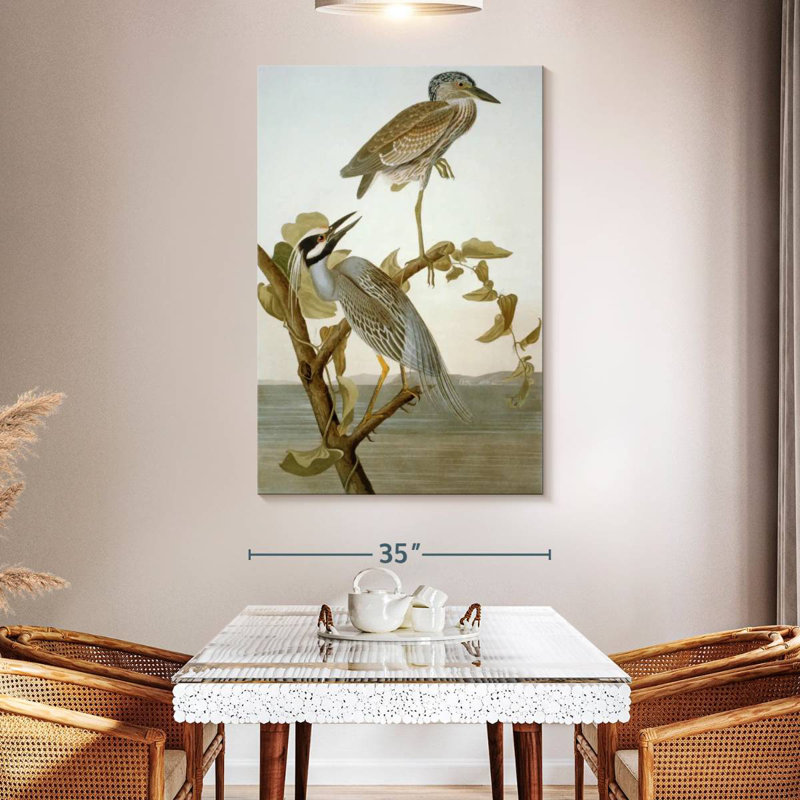 Brampt Yellow-Crowned Heron, 51" H x 34" W