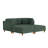 Seemab 4 - Piece Upholstered Hunter Green Corduroy Modular Sectional with Pillow Back and Removable Ottoman-2000931631