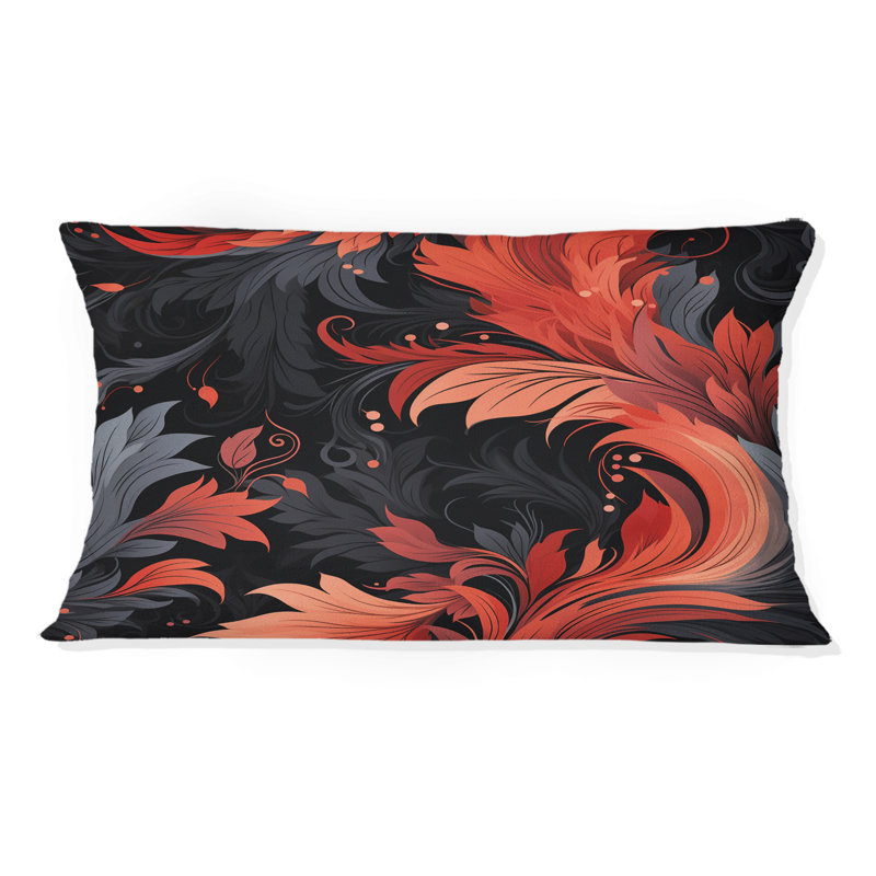 Ember Twilight Moody Patterns I - Floral Printed Throw Pillow
