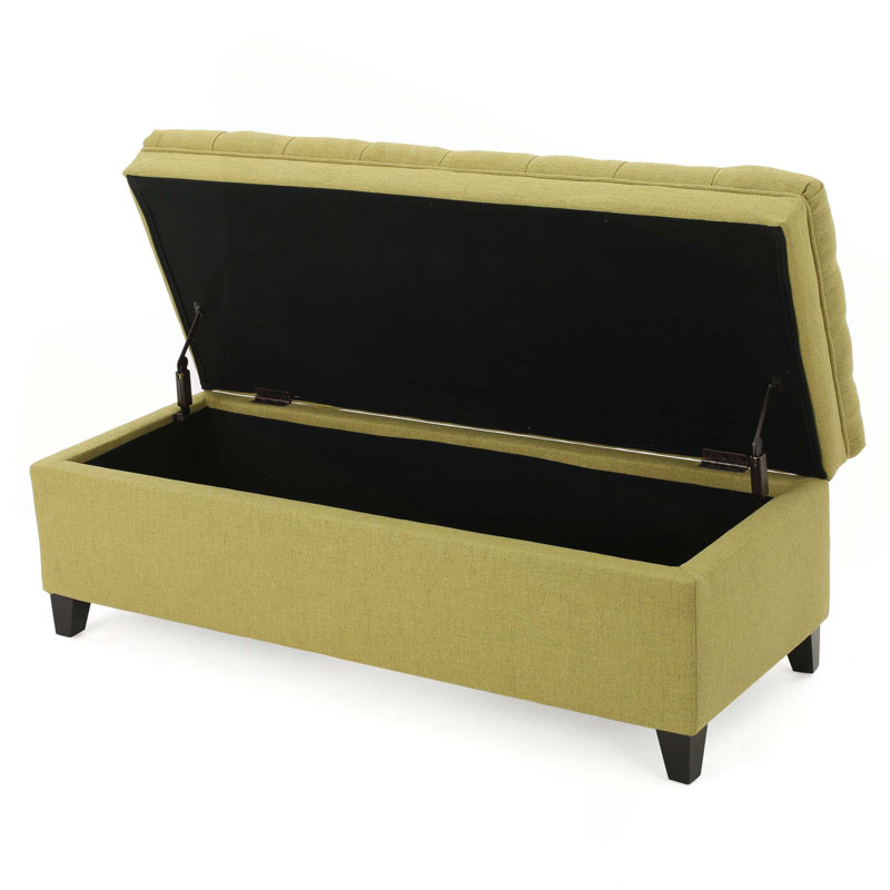Banc de rangement moderne avec repose-pieds, Vert