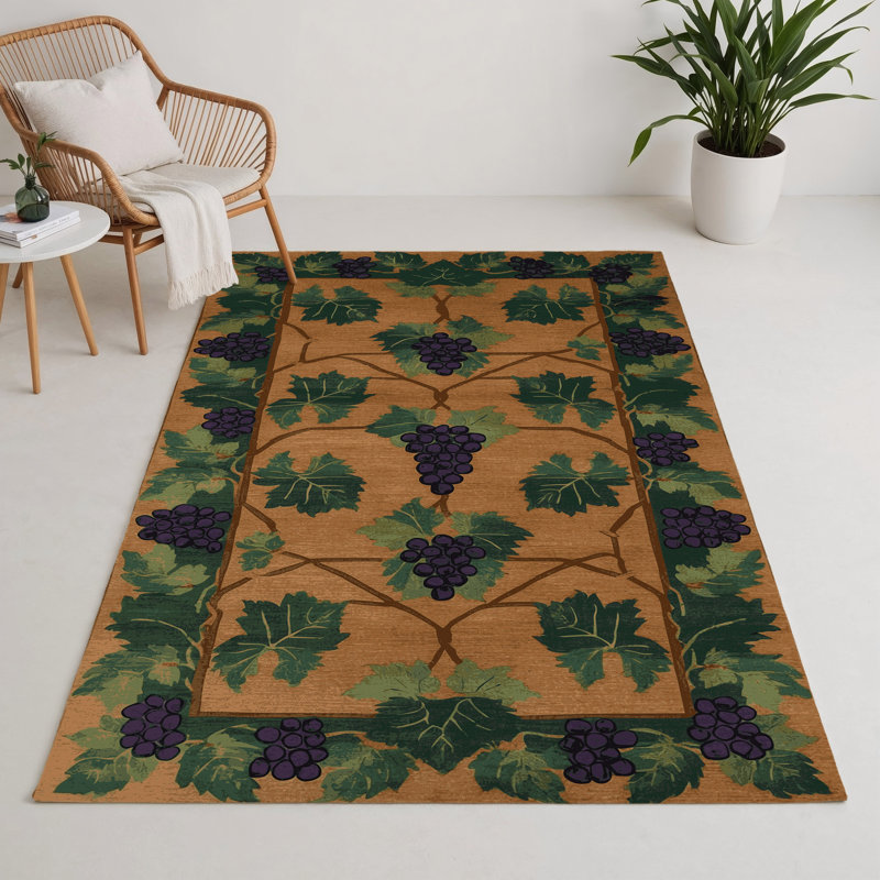 Tapis d'intérieur et d'extérieur brun Botanical