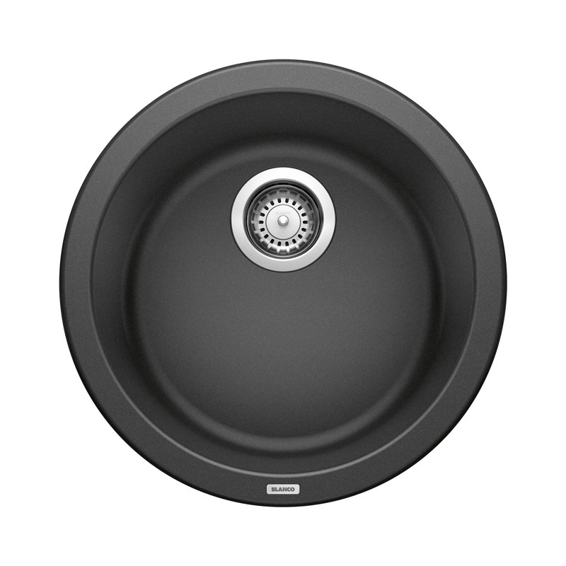 Rondo SILGRANIT 18" L x 18" W Drop-In/Undermount Bar Sink, Anthracite