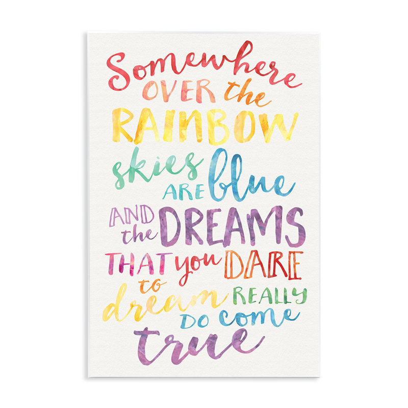 Plaque murale aquarelle Cambra Somewhere Over the Rainbow, H 19 po x l 13 po