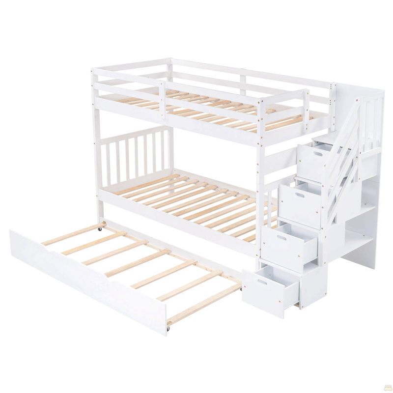 Twin Over Full Bunk Bed With Twin Size Trundle