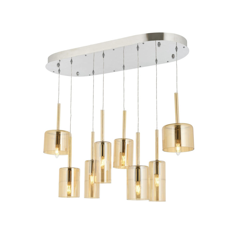 Luminaire suspendu cylindrique à 8 lumières