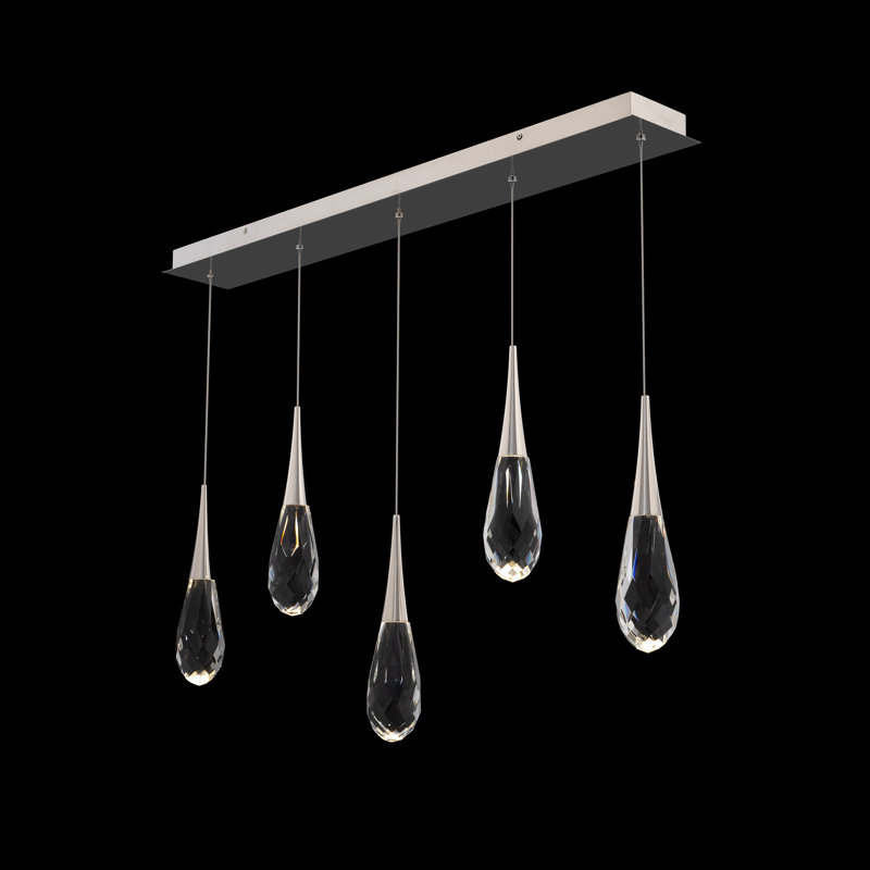 Hibiscus 5 - Light LED Pendant, Polished Nickel