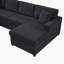 Canapé modulaire en U avec méridienne et trois coussins décoratifs moelleux-1696201303