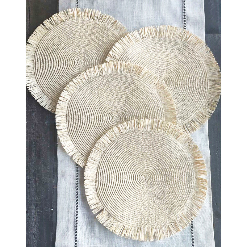 Almehdi Polypropylene Round Placemat, Ivory
