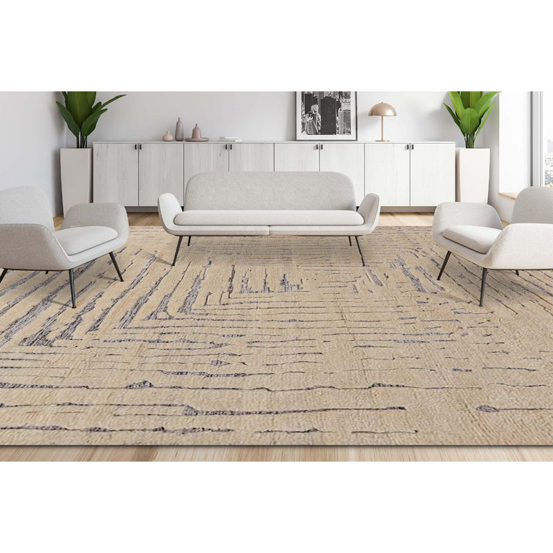 Wool Geometric Area Rug, Rectangle 8' x 10'