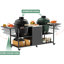 Chariot de barbecue extérieur pour plusieurs gros œufs et table en métal de 18 po avec comptoir en acier inoxydable, argent noir, 109,4 lb, 35,74 po de hauteur, 26,59 de largeur, 98,66 de profondeur, 6 360 roues, 4 verrouillables,