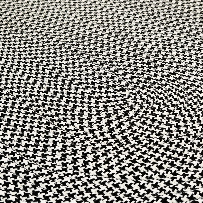 Tapis intérieur / extérieur en polypropylène tressé à la main de couleur unie ovale 3 pi x 5 pi noir