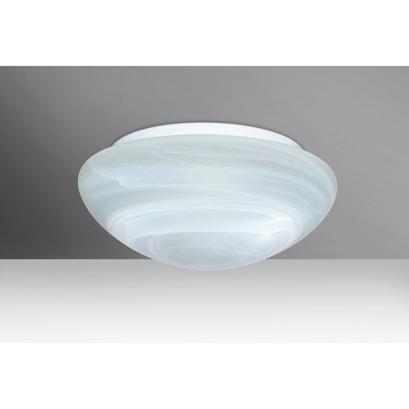 Bowmin Glass Flush Mount, 5.25" H x 12" W x 12" D