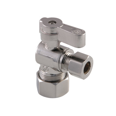 Kingston Brass Baseline 5/8-Inch OD Comp x 3/8-Inch OD Comp Quarter-Turn Angle Stop Valve