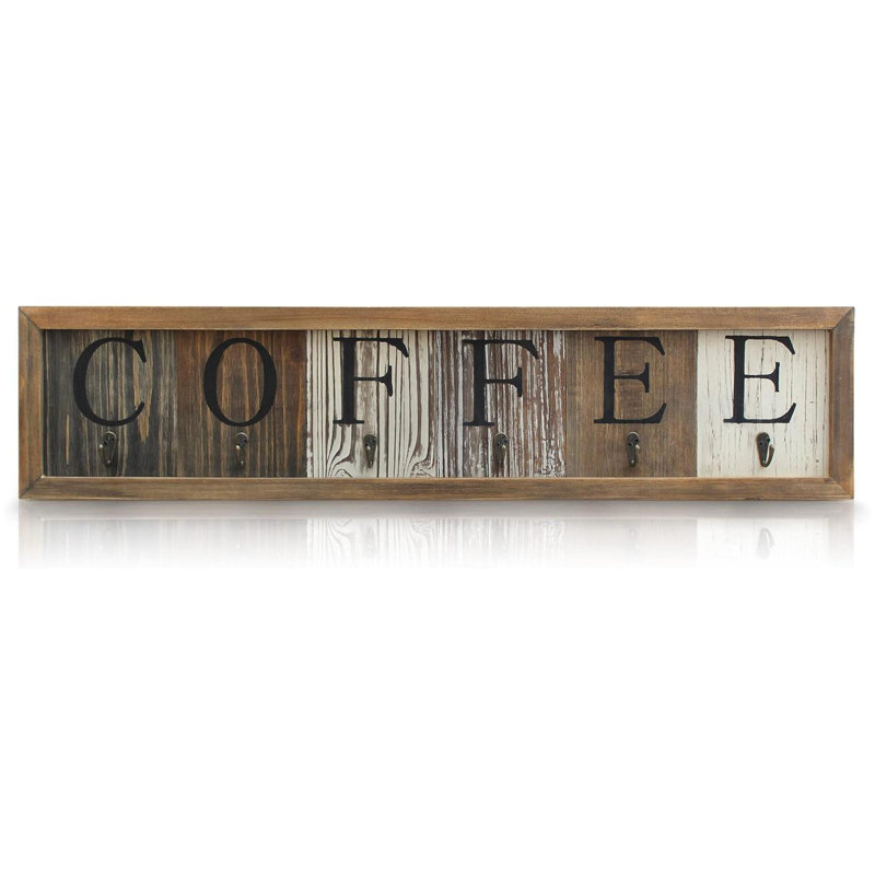 Masaaki Wall Mount Printed Coffee Mug Rack