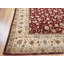 Tapis oriental élégant en soie / laine bourgogne / ivoire touffeté à la main-16364178
