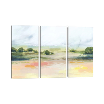 Sunlit Marsh I - ensemble d'art mural sur toile tendue (ensemble de 3)