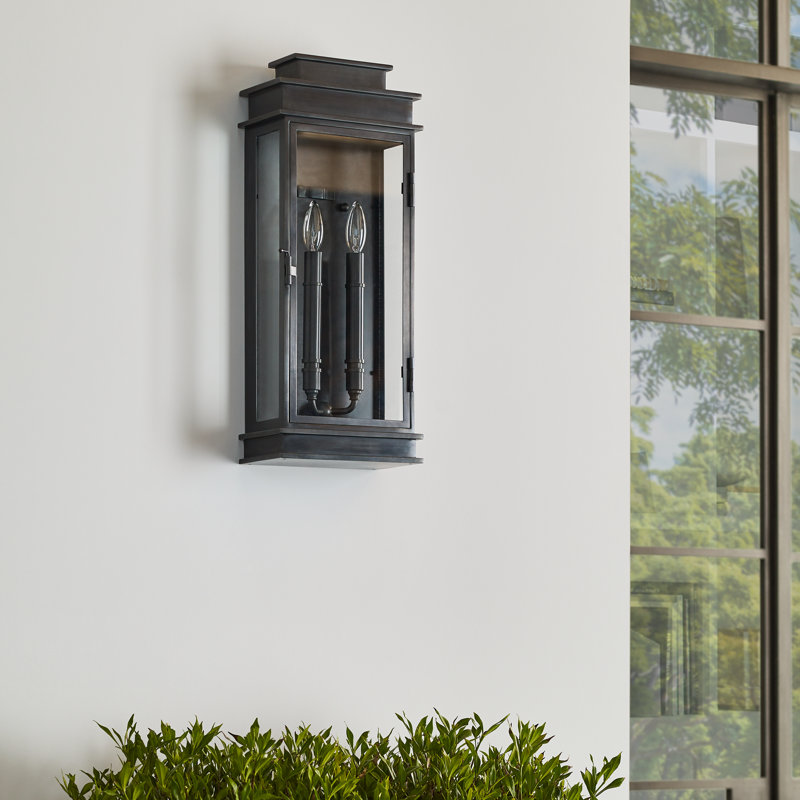 Chapman & Myers Linear Lantern Tall, Antique-Burnished Brass